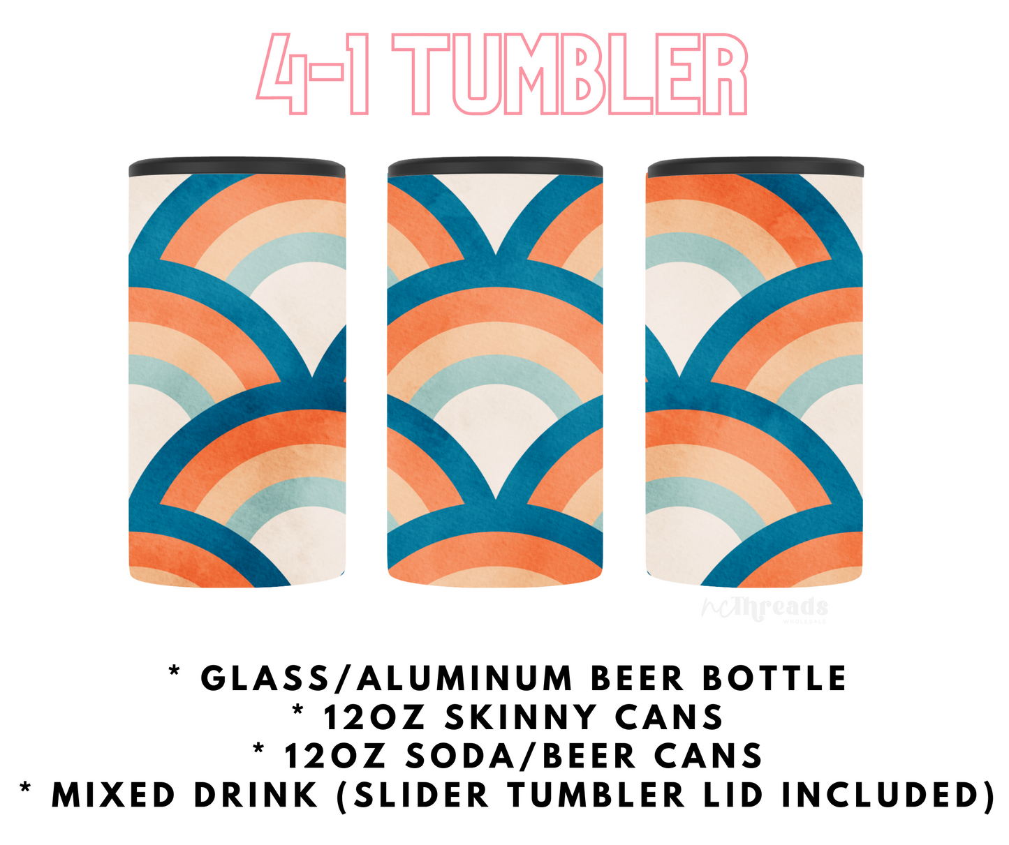 Retro Rainbows- 4-1 Tumbler