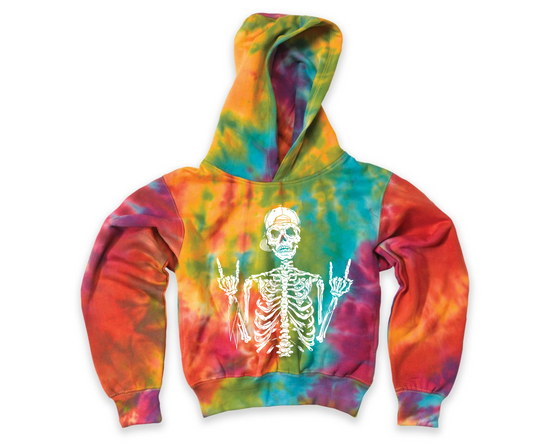 Peace Skeleton YOUTH- Tie Dye hoodie